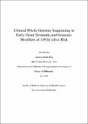 Clinical Whole Genome Sequencing in Early Onset Dementia and Genomic ...