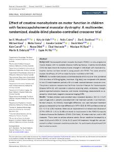 Effect of creatine monohydrate on motor function in children with ...
