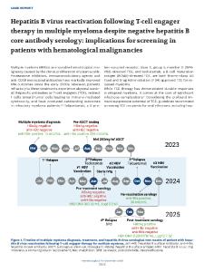 Hepatitis B virus reactivation following T-cell engager therapy in ...