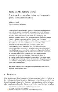 Wine words, cultural worlds: A systematic review of metaphor and ...